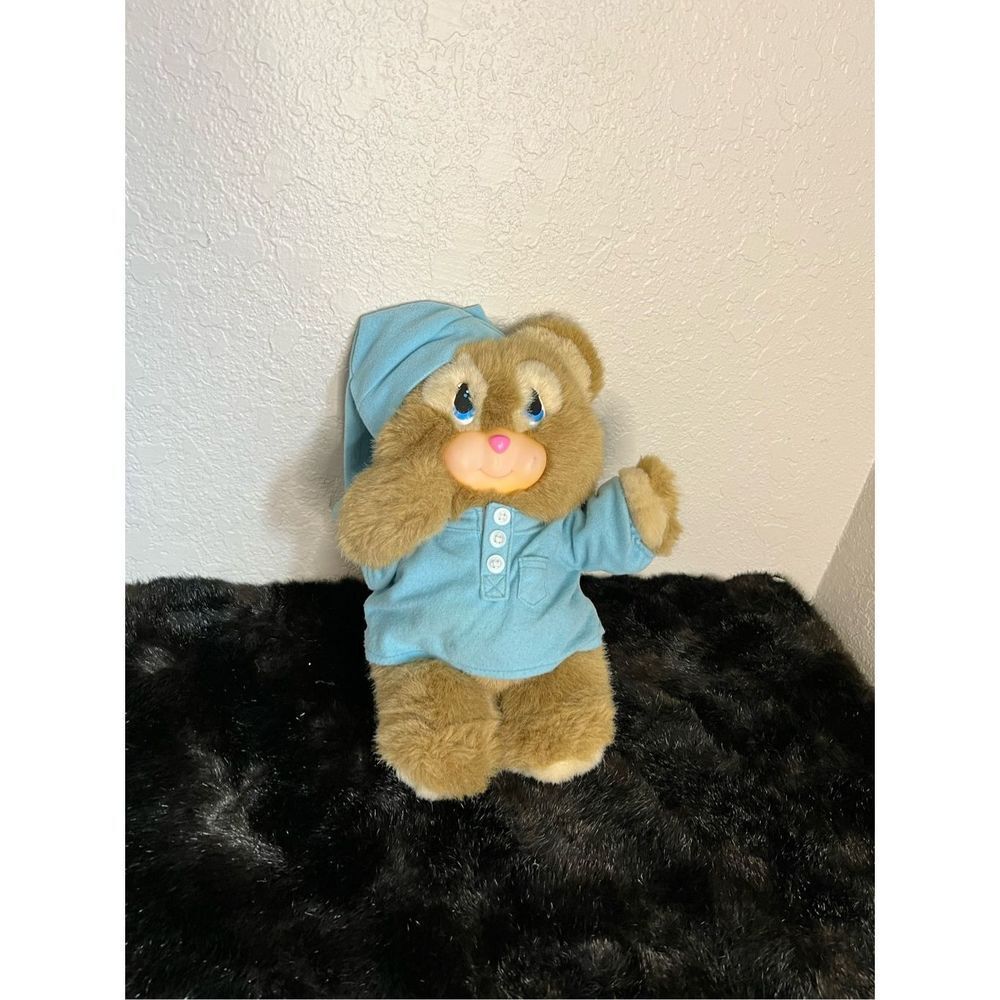 Vintage 1995 Blushables Plush Brown Bear WORKS Light Up Cheeks Canada Games RARE